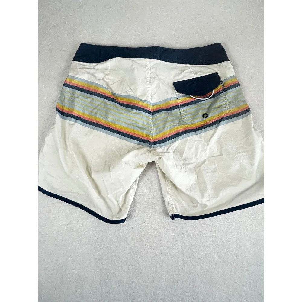 Ezekiel Board Shorts‎ Men 34 White Striped Surf Athletic Swimming Trunks